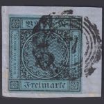 Baden 1858 - Michel Nr. 8 a - 3 Kreuzer gestempelt - Freimarke Wappen