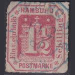 Hamburg 1864 - MiNr. 21 gestempelt - 1 ½ Schilling rosakarmin