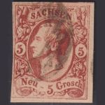 Sachsen 1856 - MiNr. 12 gestempelt - 5 Ngr. Johann I.