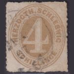 Schleswig Schleswig-Holstein 1865 | MiNr. 17 gestempelt - 4 Schilling braunocker
