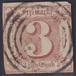 Thurn & Taxis 1861 - MiNr. 17 gestempelt - 3 Sgr. braunrot