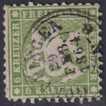 Altdeutschland Württemberg 1862 - MiNr. 23 a gestempelt - 6 Kreuzer hell(gelb)grün