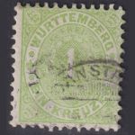 Altdeutschland Württemberg 1874 - MiNr. 43 gestempelt - 1 Kreuzer grün