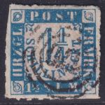 Holstein und Lauenburg 1864 | MiNr. 7 gestempelt - 1 1/4 Schilling blau