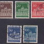 Berlin, Michel Nr. 286-290 R gestempelt Rollenmarken - Brandenburger Tor