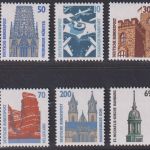 Bund Nr. 1340, 1347-48, 1469, 1665, 1860 R Melierfaser Rollenmarke ungerade ZN