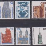 Bund Nr. 1340, 1347-48, 1469, 1665, 1860 R Melierfaser Rollenmarke gerade ZN