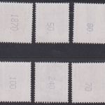Bund Nr. 1340, 1347-48, 1469, 1665, 1860 R Melierfaser Rollenmarke gerade ZN