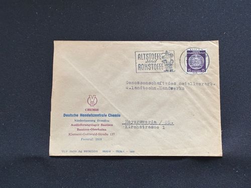 10 Belege DDR, Dienstpost (A), Bedarf, Geschäfts- und Behördenpost (OJM3407)