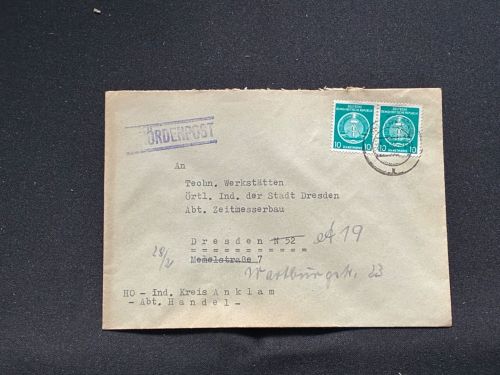 10 Belege DDR, Dienstpost (A), Bedarf, Geschäfts- und Behördenpost (OJM3442)