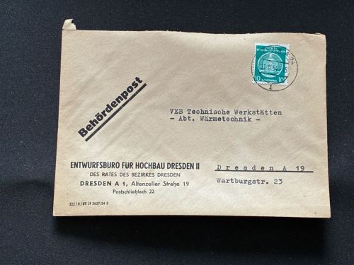 10 Belege DDR, Dienstpost (A), Bedarf, Geschäfts- und Behördenpost (OJM3578)
