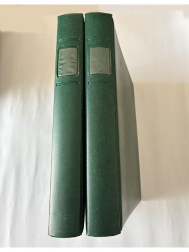 2 x Lindner Ringbinder, 18-Ringe, Grün wattiert, gebraucht (A)