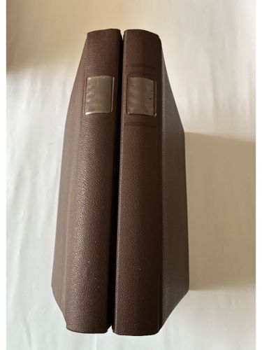 2 x Lindner Ringbinder, 18-Ringe, Braun genarbt, gebraucht