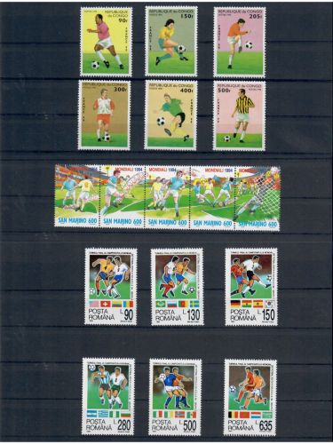 Motiv Fußball WM, 9 Sätze **, über 75,- € Michel, jeder Satz abgebildet