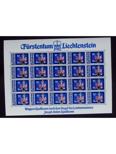 Liechtenstein, Kleinbogen, KB, Jahrgang 1982, postfrisch, ungefaltet