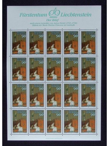 Liechtenstein, Kleinbogen, KB, Jahrgang 1988, postfrisch, ungefaltet