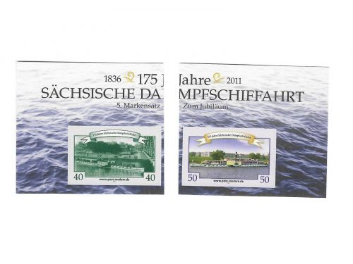 Post Modern Dresden, Sächsische Dampfschiffahrt, 2 Werte aus Block **, 2011