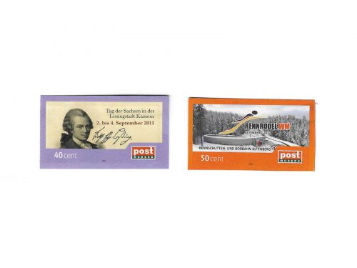Post Modern Dresden, 20. Sachsentag, Rennrodel WM, 2 Werte **, 2011, selbstkl.