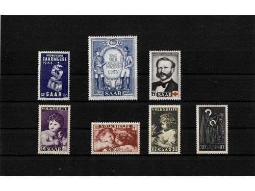 Saarland, Jahrgang 1953, MiNr. 341-347 postfrisch