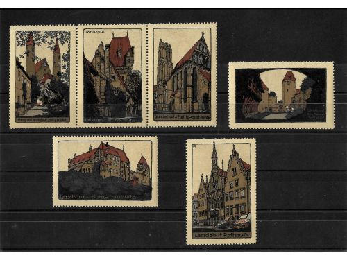 10 x Reklamemarken Werbemarken Vignetten vor 1945, 10 verschiedene