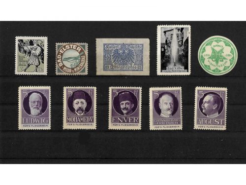 10 x Reklamemarken Werbemarken Vignetten vor 1945, 10 verschiedene