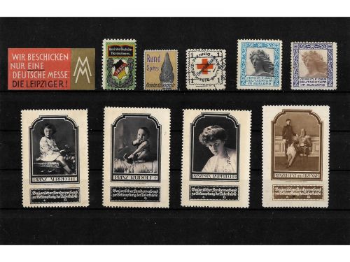 10 x Reklamemarken Werbemarken Vignetten vor 1945, 10 verschiedene