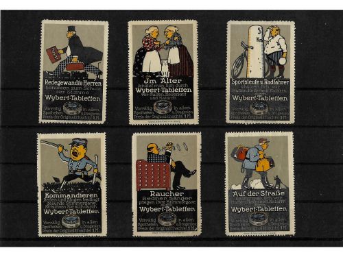 10 x Reklamemarken Werbemarken Vignetten vor 1945, 10 verschiedene