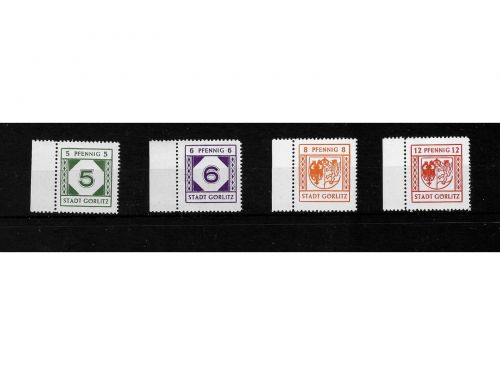 Deutsche Lokalausgaben ab 1945 Görlitz, MiNr. 9-12 (9 y, 10 y, 11 x, 12 x) **