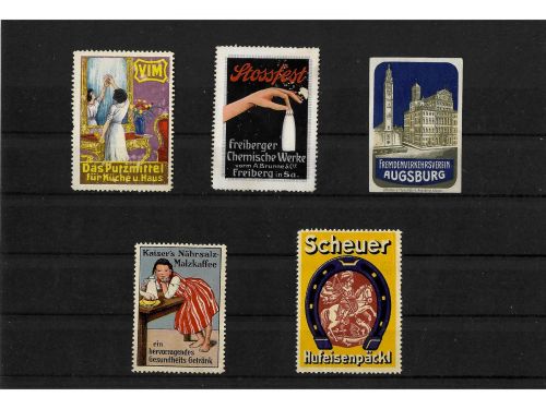 10 x Reklamemarken Werbemarken Vignetten vor 1945, 10 verschiedene