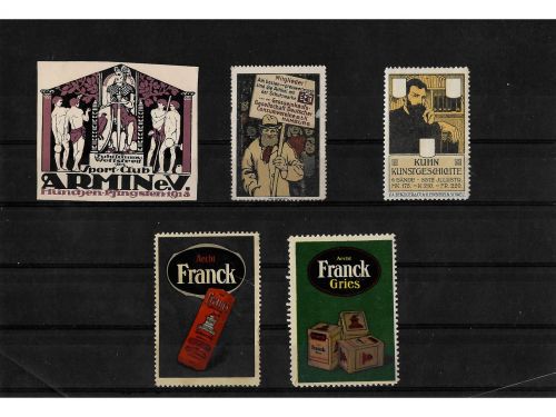 10 x Reklamemarken Werbemarken Vignetten vor 1945, 10 verschiedene