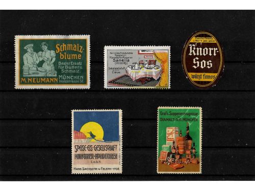 10 x Reklamemarken Werbemarken Vignetten vor 1945, 10 verschiedene