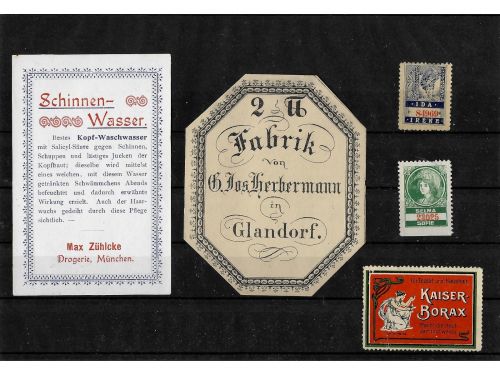 10 x Reklamemarken Werbemarken Vignetten vor 1945, 10 verschiedene