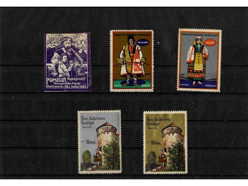 10 x Reklamemarken Werbemarken Vignetten vor 1945, 10 verschiedene