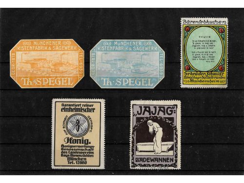 10 x Reklamemarken Werbemarken Vignetten vor 1945, 10 verschiedene