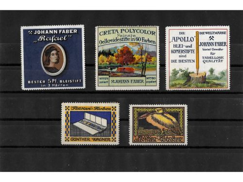 10 x Reklamemarken Werbemarken Vignetten vor 1945, 10 verschiedene