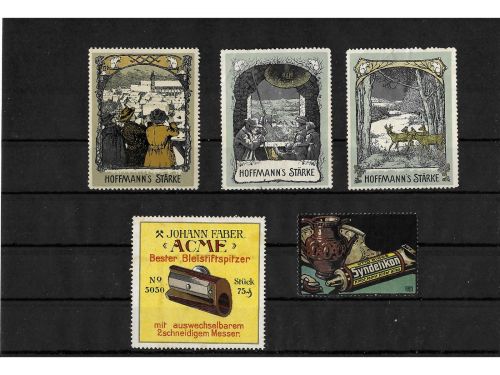 10 x Reklamemarken Werbemarken Vignetten vor 1945, 10 verschiedene