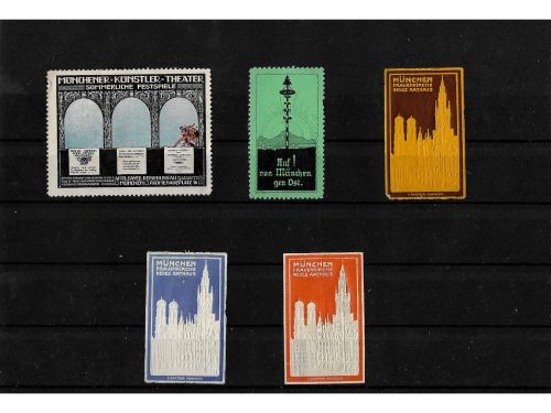10 x Reklamemarken Werbemarken Vignetten vor 1945, 10 verschiedene