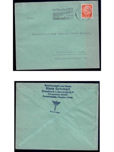 Deutsches Reich, 5 Belege, Bedarf, Sammlerbelege, Hindenburg Frankatur, Lot 12