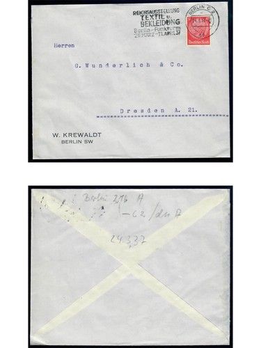 Deutsches Reich, 5 Belege, Bedarf, Sammlerbelege, Hindenburg Frankatur, Lot 46