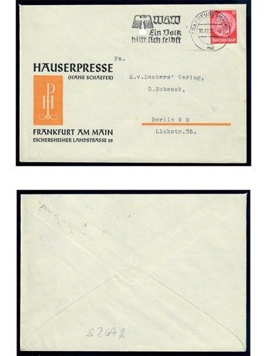 Deutsches Reich, 5 Belege, Bedarf, Sammlerbelege, Hindenburg Frankatur, Lot 47