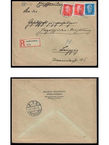 Deutsches Reich, 5 Belege, Bedarf, Sammlerbelege, Hindenburg Frankatur, Lot 7