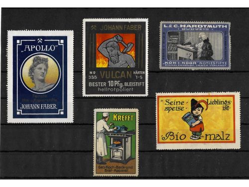 10 x Reklamemarken Werbemarken Vignetten vor 1945, 10 verschiedene