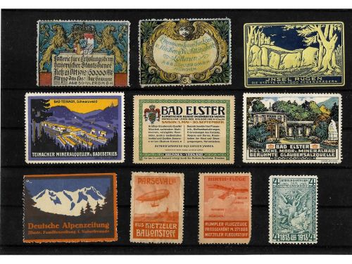 10 x Reklamemarken Werbemarken Vignetten vor 1945, 10 verschiedene