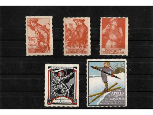 10 x Reklamemarken Werbemarken Vignetten vor 1945, 10 verschiedene