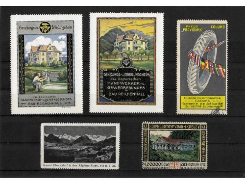 10 x Reklamemarken Werbemarken Vignetten vor 1945, 10 verschiedene