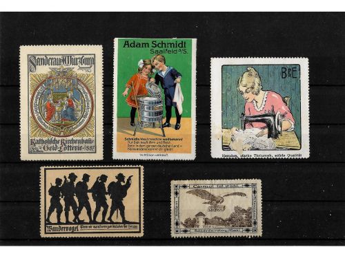 10 x Reklamemarken Werbemarken Vignetten vor 1945, 10 verschiedene