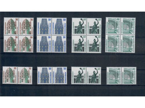 Bund, Sehenswürdigkeiten, waagerechte Paare, Lot, 21 Werte, postfrisch