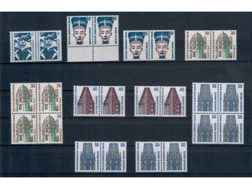 Berlin, Sehenswürdigkeiten, waagerechte Paare, Lot, 23 Werte, postfrisch