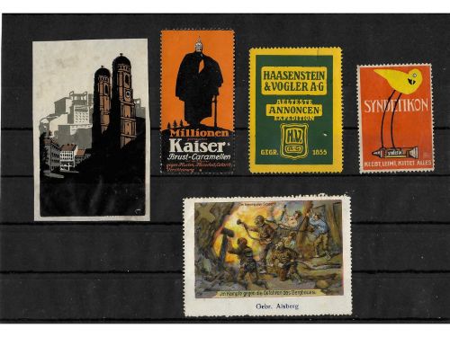 10 x Reklamemarken Werbemarken Vignetten vor 1945, 10 verschiedene
