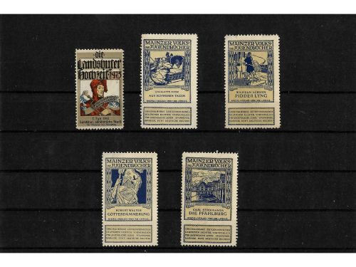 10 x Reklamemarken Werbemarken Vignetten vor 1945, 10 verschiedene